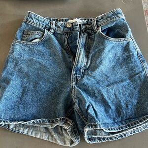 Zara high waist medium wash shorts
